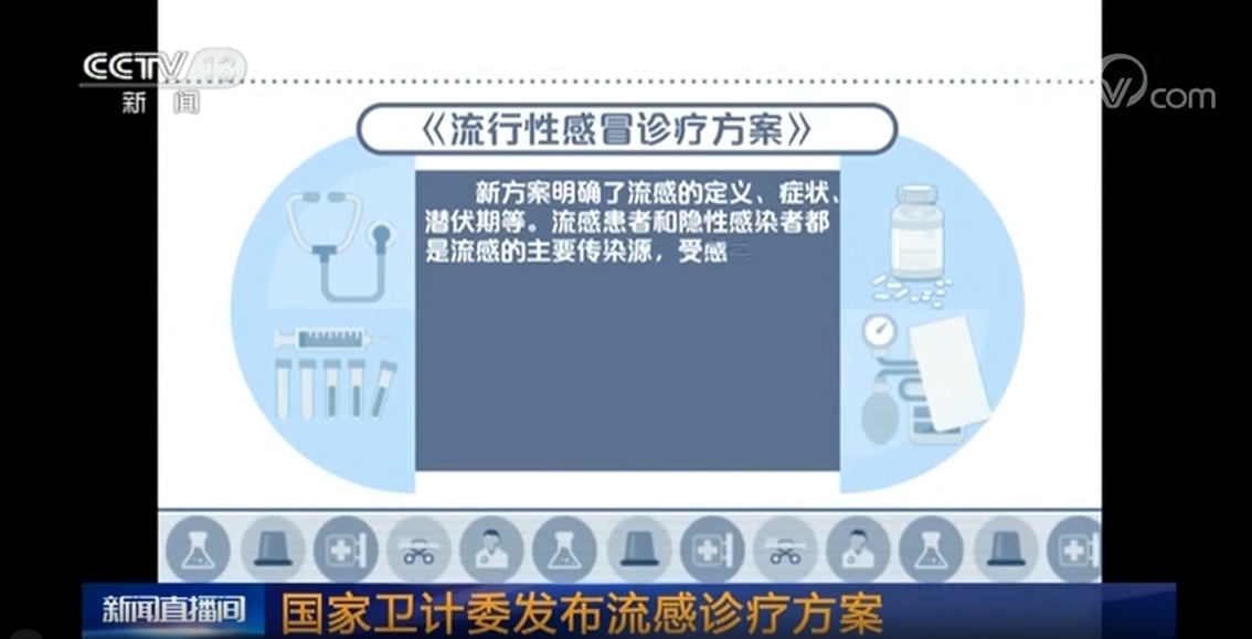 CCTV13-[新聞直播間]：國家衛(wèi)計委發(fā)布《流行性感冒診療方案(2018年版)》